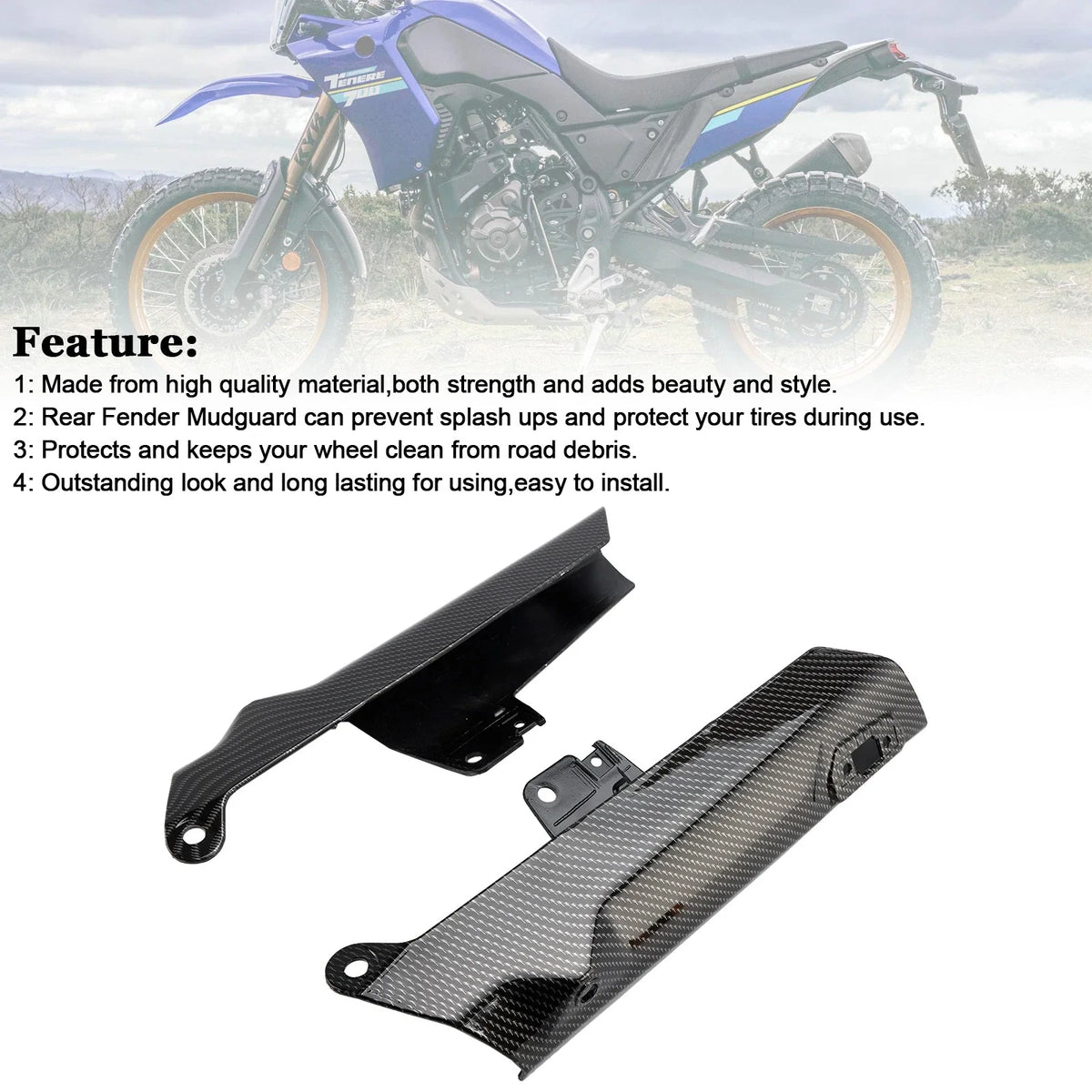 Front Fender Side Panel Protector for Yamaha Tenere 700 (2019–2024) Carbon