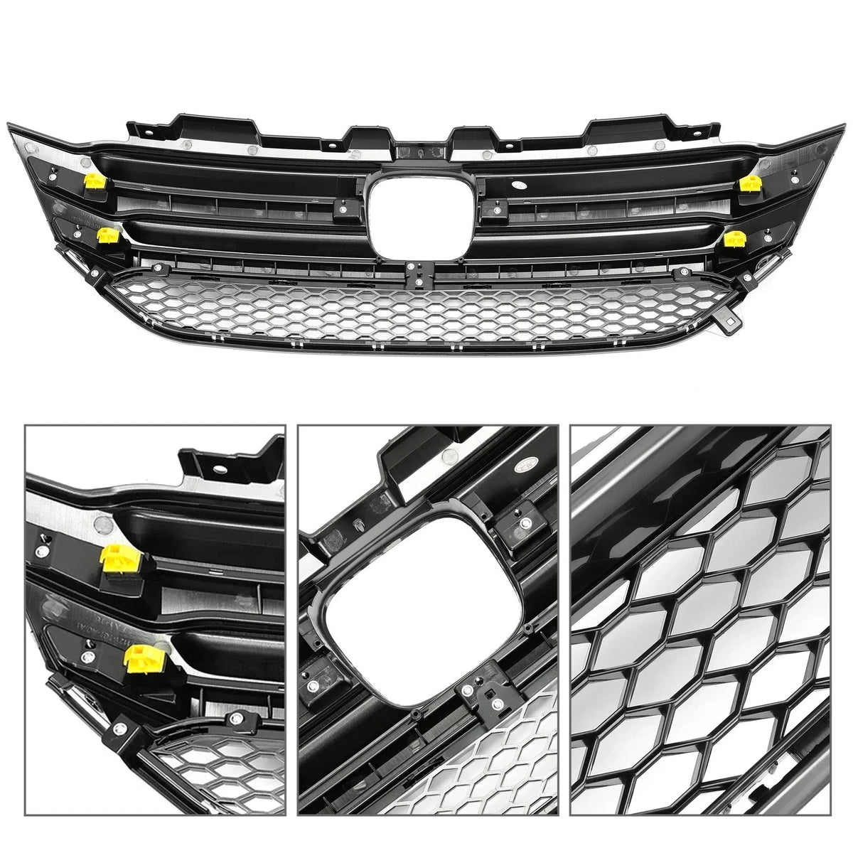 Front Bumper Upper Grille for Honda Pilot (2016–2018) W/Chrome Trim