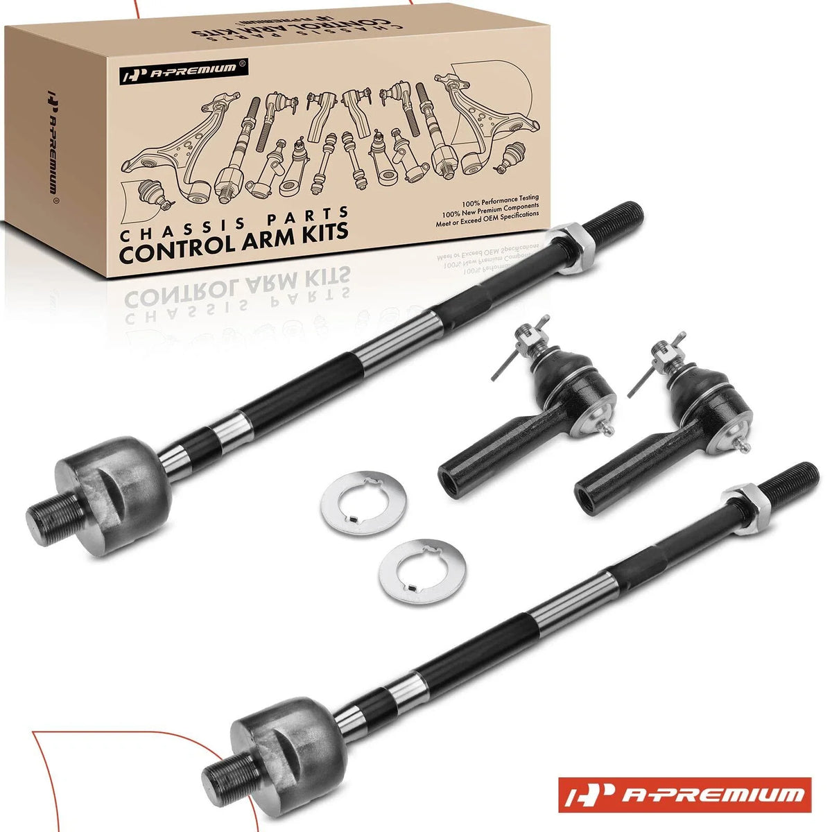 Set of 4 Front Inner & Outer Tie Rods for Nissan Altima (2002–2004) Maxima (2003–2008)