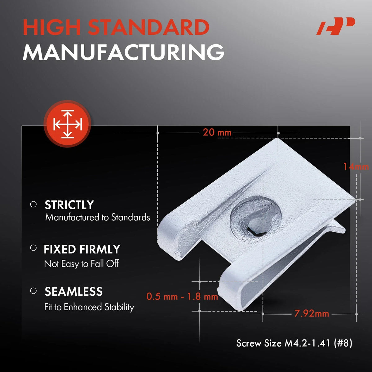 50 U-Nuts for Ford Wheel Moulding and Bumper Cover