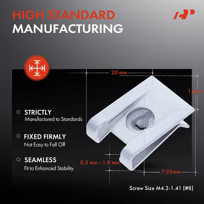 50 U-Nuts for Ford Wheel Moulding and Bumper Cover