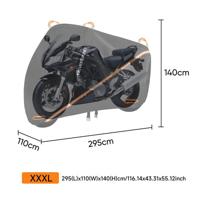 3XL Waterproof Motorcycle Cover for Outdoor Storage (Winter)