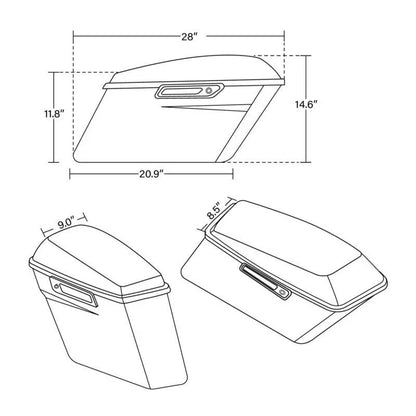 Saddle Bag Set with Brackets for Harley Softail (1984–2017)