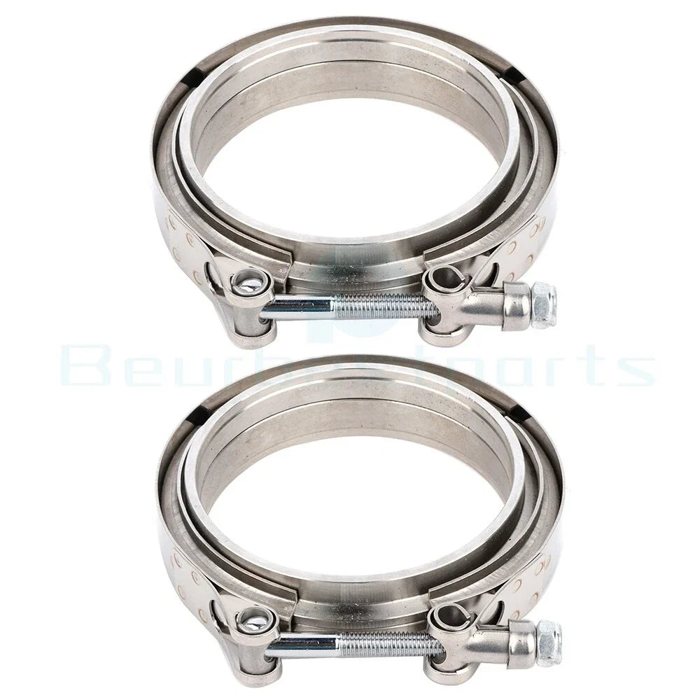 2X V-Band Turbo Pipe Exhaust Flange Clamp for Universal (All Models)