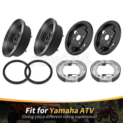 2X Brake Shoes Kit with Front Drum & Backing Plate for Yamaha Timberwolf 250