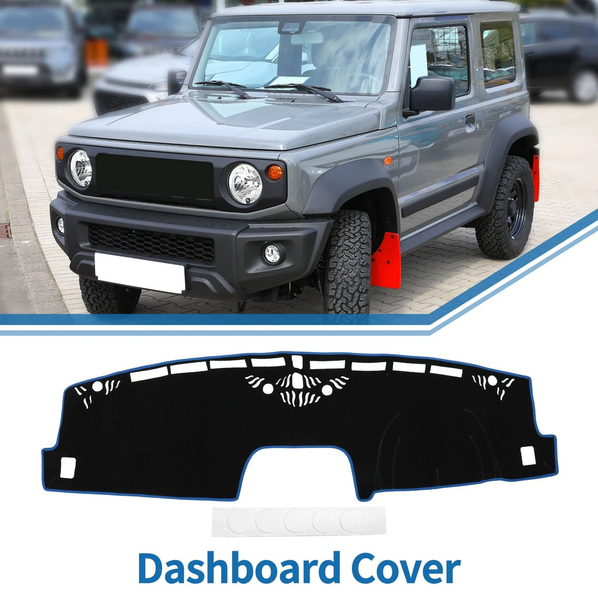Dashboard Cover Mat for Ford Maverick (2022–2024) - Sun Protector Pad Black Blue