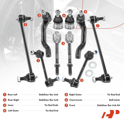 10x Front Sway Bar Links for Honda Pilot (2006 to 2008)