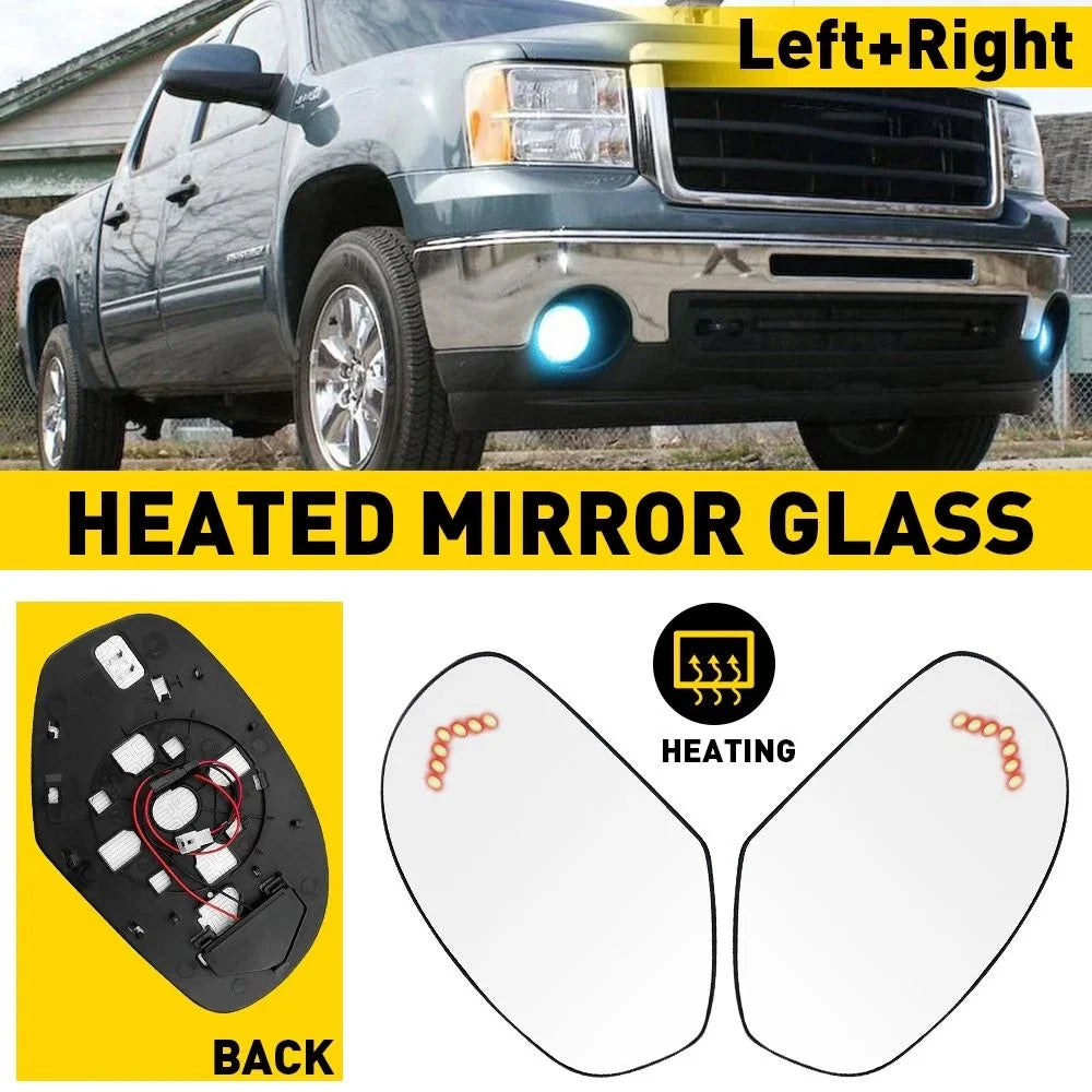 Heated Mirror Glass Set for Cadillac Escalade, Silverado (2007–2013)
