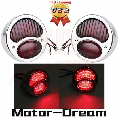 Set of 2 Chrome Taillights for Harley Model A