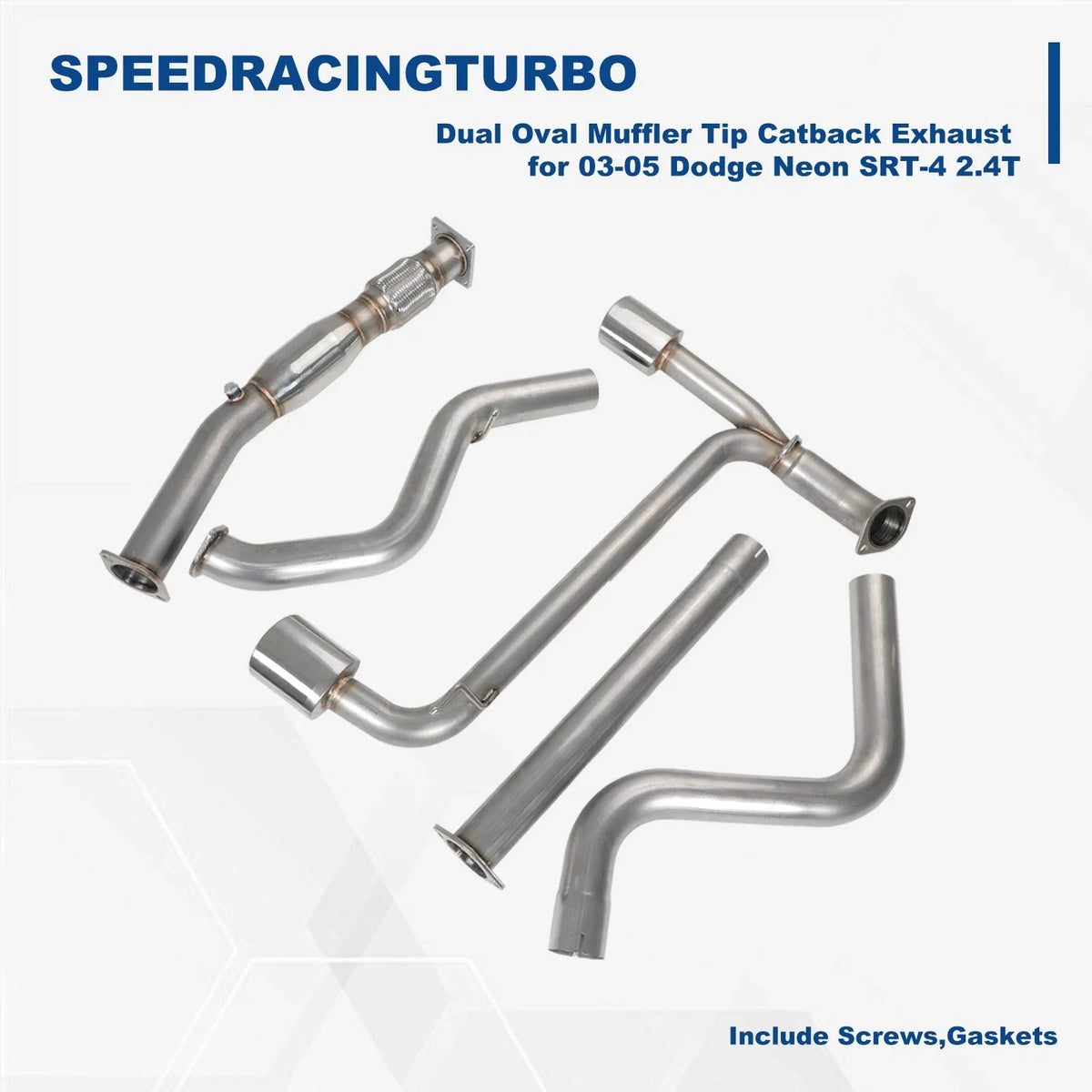 Exhaust System Catback for Dodge Neon SRT-4 2003–2005 with Dual Oval Tips