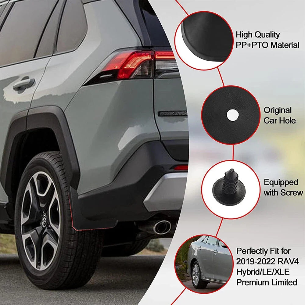 Front & Rear Molded Mud Flaps for Toyota RAV4 (2019-2022)