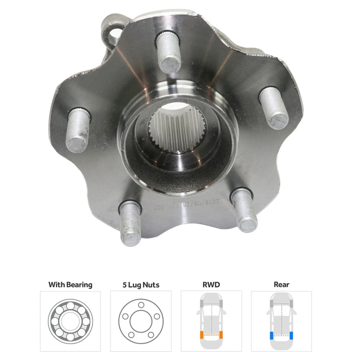 Wheel Hubs for Infiniti G37 (2008–2013) with Bearing 4-Wheel ABS RWD
