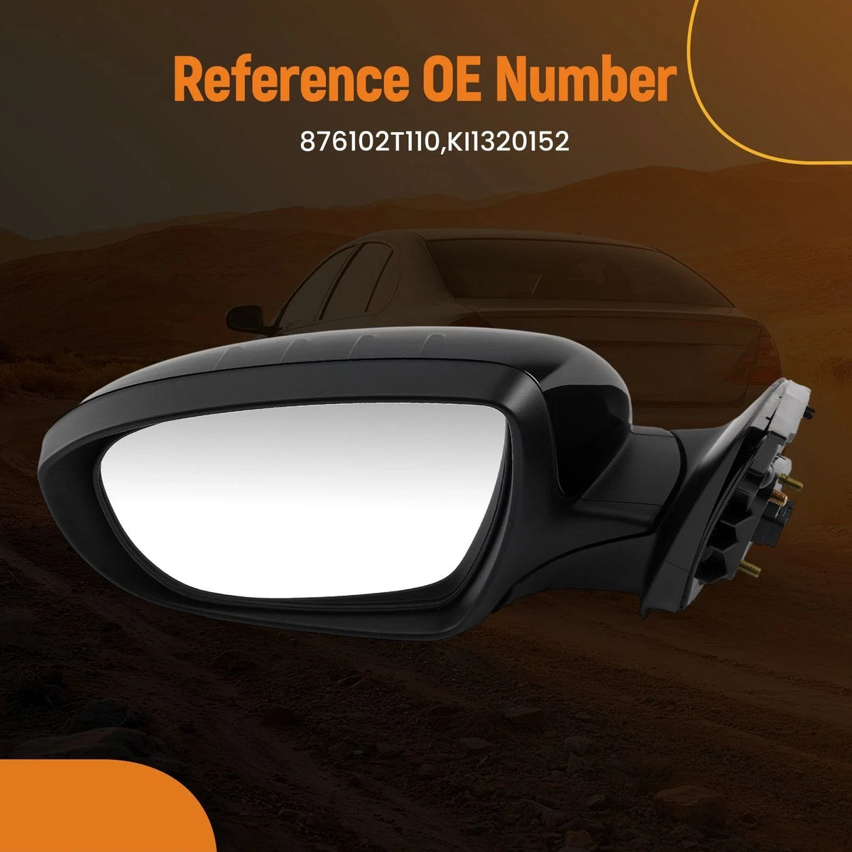 Driver Rear View Mirror for Kia Optima (2011–2013) 876102T110 LED Black