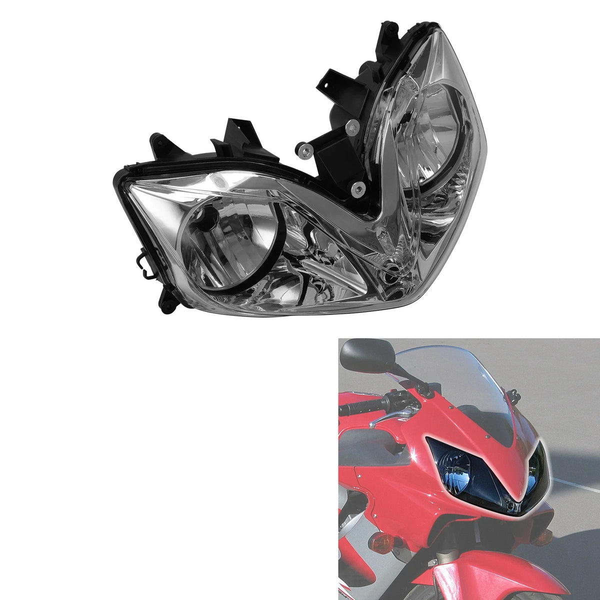 Front Headlight Lamp Assembly for Honda CBR600F4i (2001–2007)