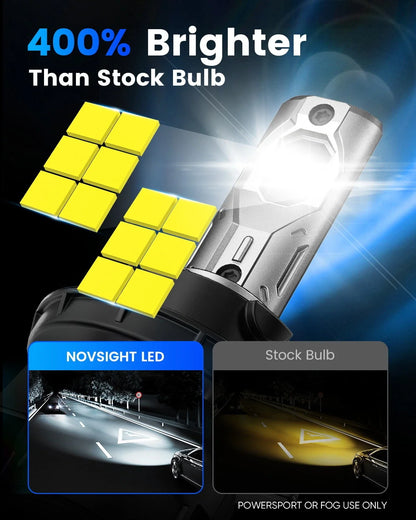 Set of 2 Novsight 9005 LED Headlight Bulbs - 6500K
