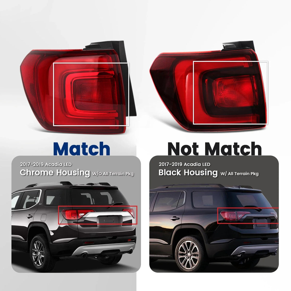 LED Tail Light for GMC Acadia (2017–2019) Outer Driver Side