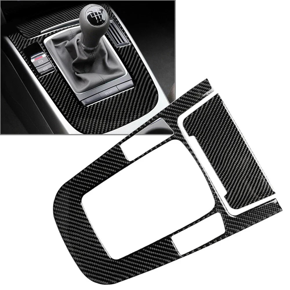 Carbon Fiber Center Console Gear Shift Panel Cover for A4 S4 A5 S5 09-23