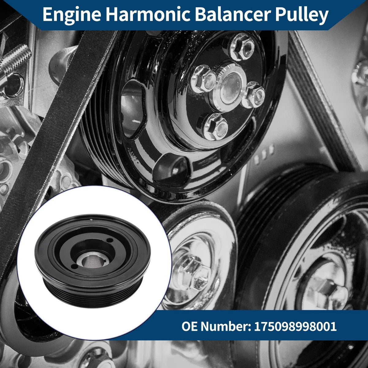 6 Groove Harmonic Balancer Crank Pulley for Lexus LS460 2007-2017