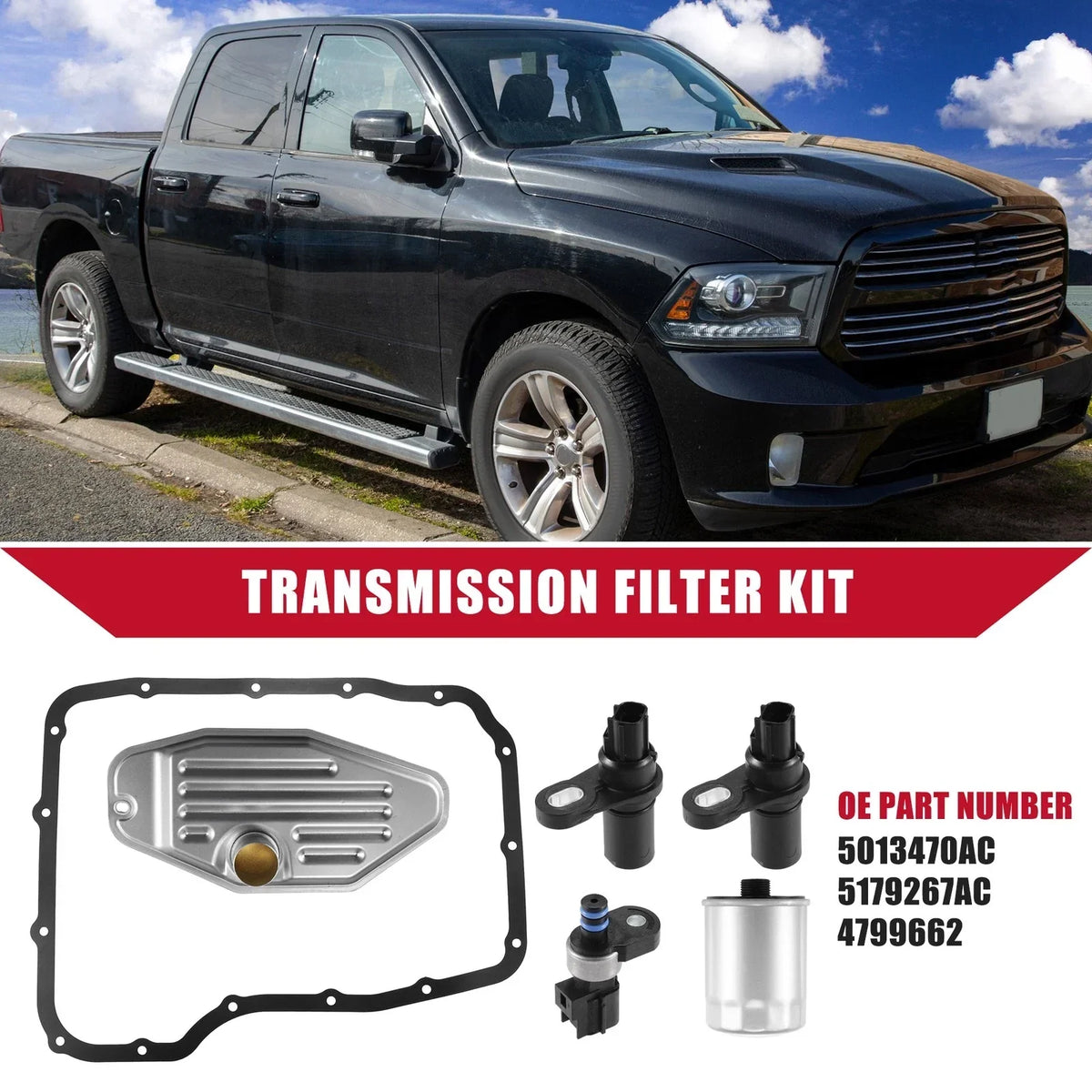Transmission Filter Set with Gasket & Sensors for Dodge (2010-2018)