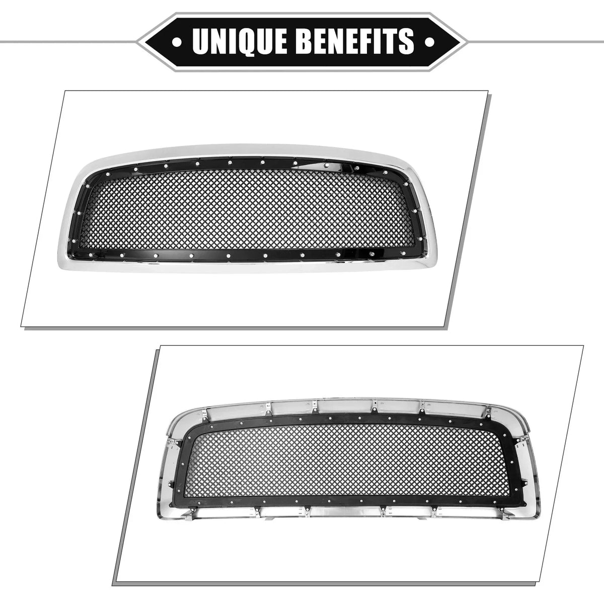 Gloss Black Front Grille Assembly for Dodge Ram