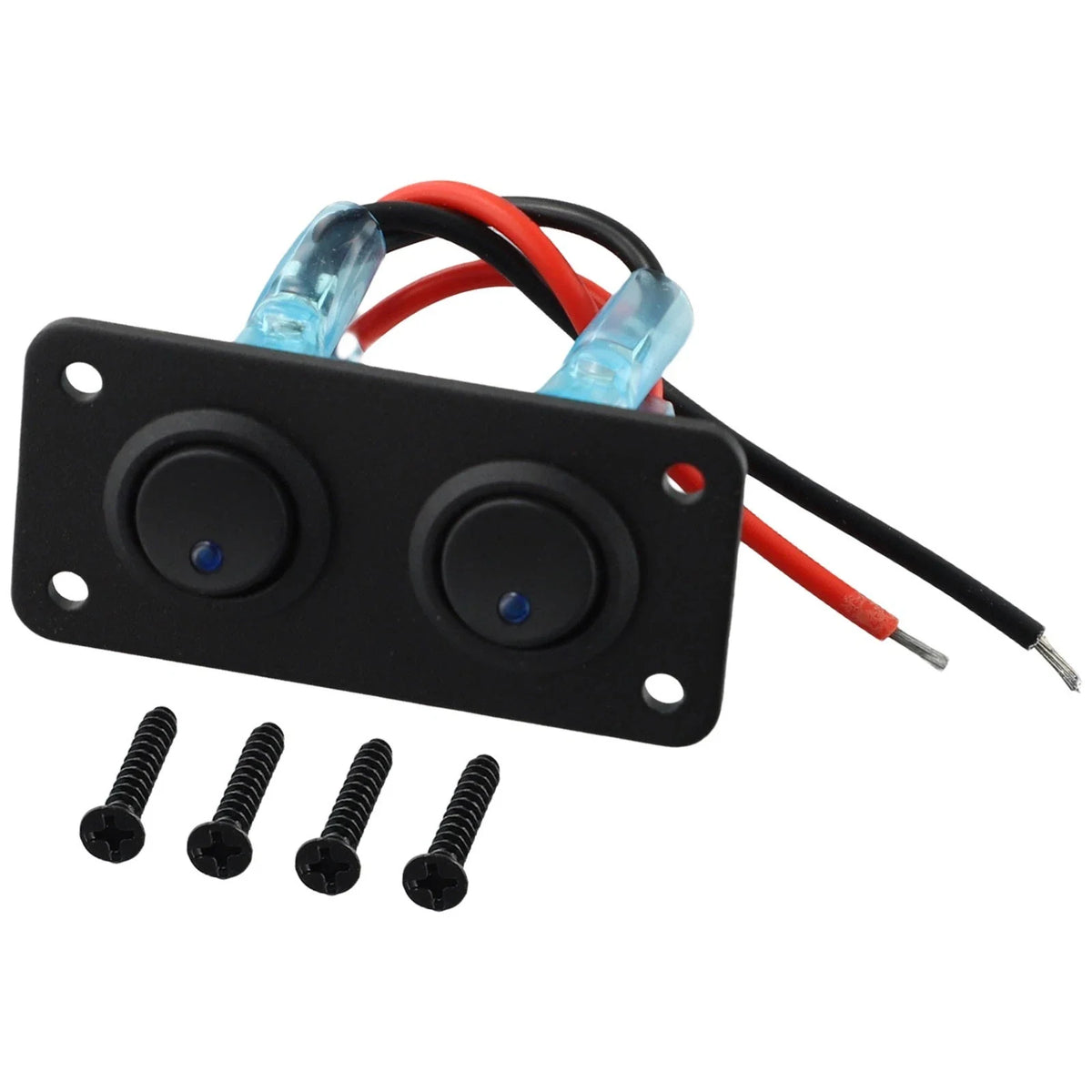 2X Toggle Rocker Switch Panel for Car Boat RV (Metal & Plastic)