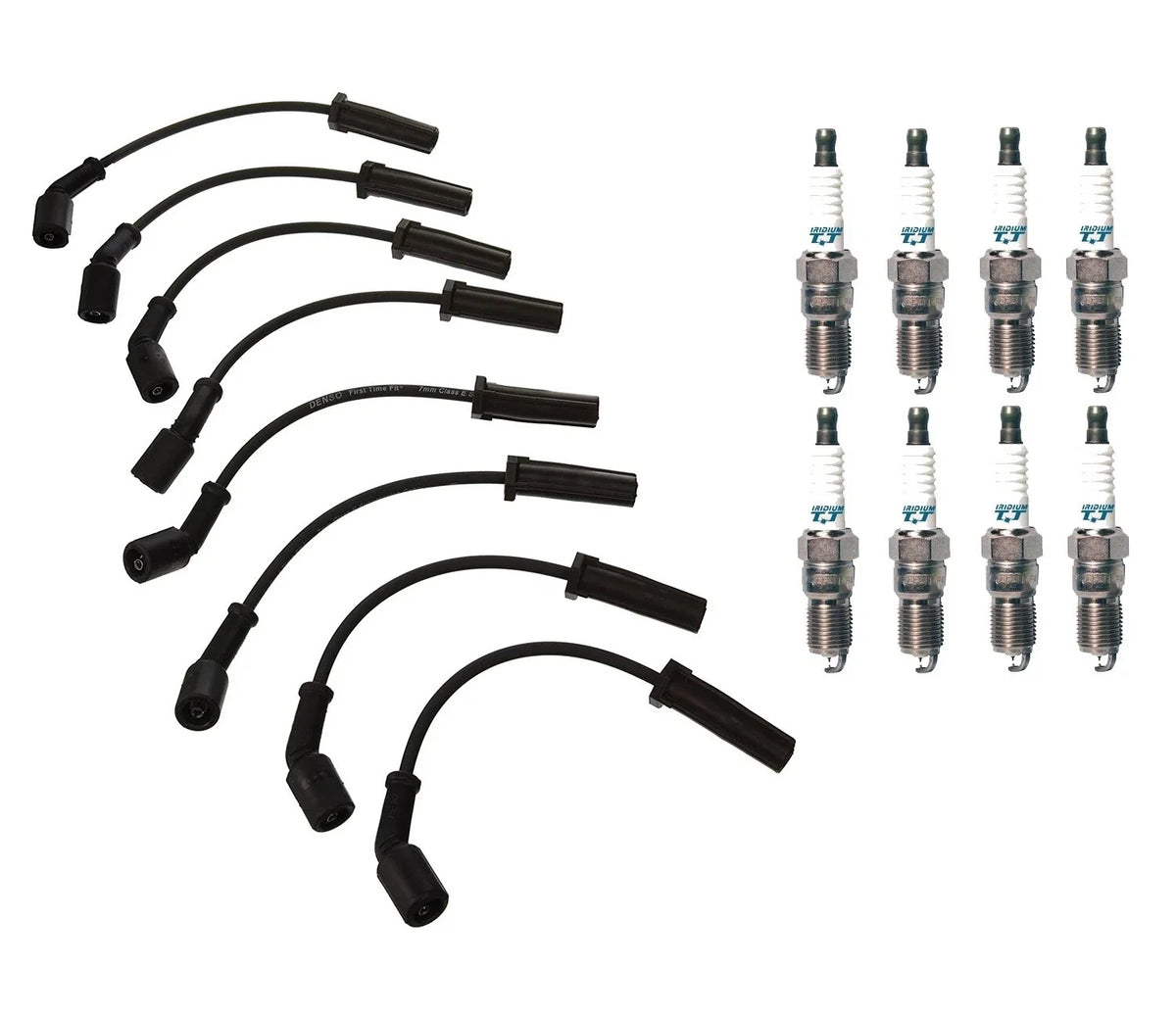 Denso 7mm Wire Set & 8 Iridium TT Spark Plugs for Chevy GMC Hummer V8