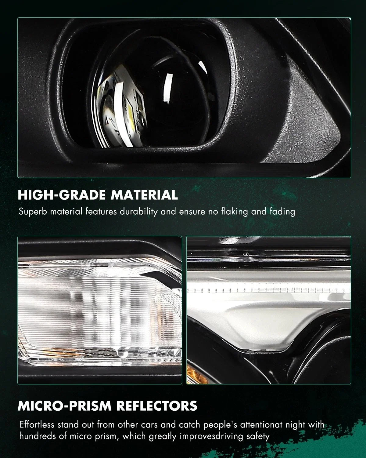 Driver Side Black LED Headlight Assembly for Dodge Durango 2021-2024