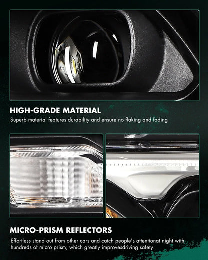 Driver Side Black LED Headlight Assembly for Dodge Durango 2021-2024