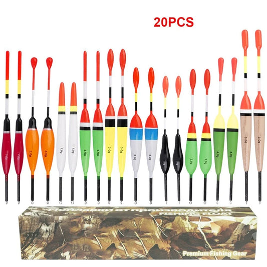 Assorted Balsa Wood Fishing Floats 10-20 Pack for Sea Angling