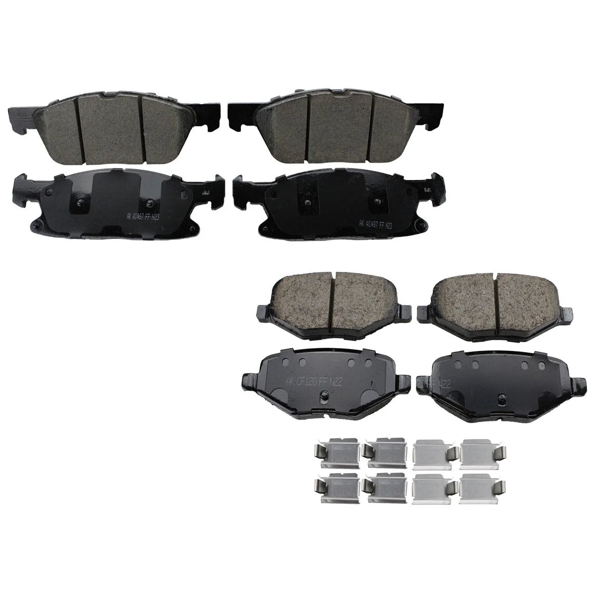 Akebono ProACT Front & Rear Ceramic Brake Pad Kit for Ford Edge (2007–2014)