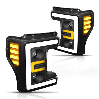 3D LED DRL Dual Projector Headlight for Ford Super Duty (2017–2019)