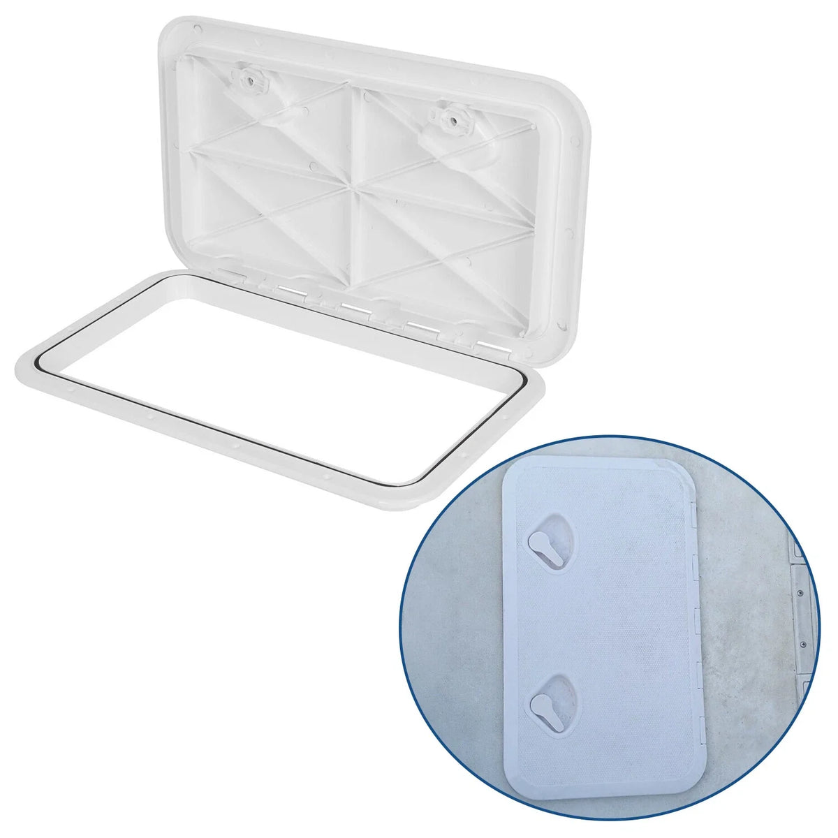 24" x 14" White Marine Boat Deck Access Hatch & Lid