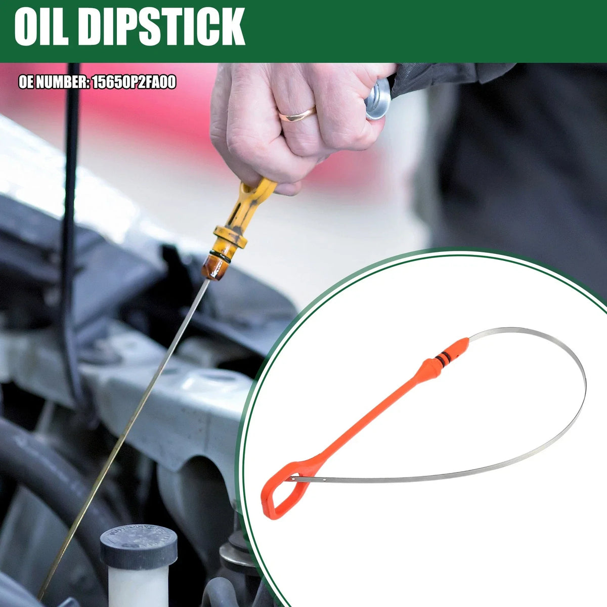 Engine Oil Dipstick Indicator for Honda Civic (1996–2000) No. 15650P2FA00 Orange