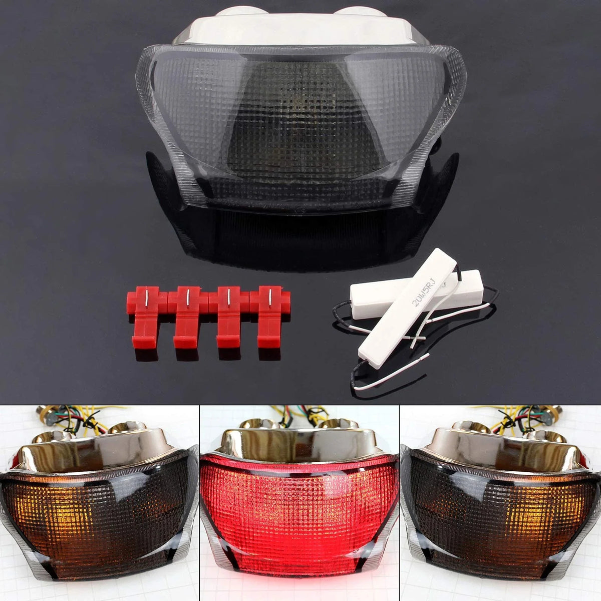 Taillight with Built-in Turn Signals in Smoke for 1995-2004 Speed Triple