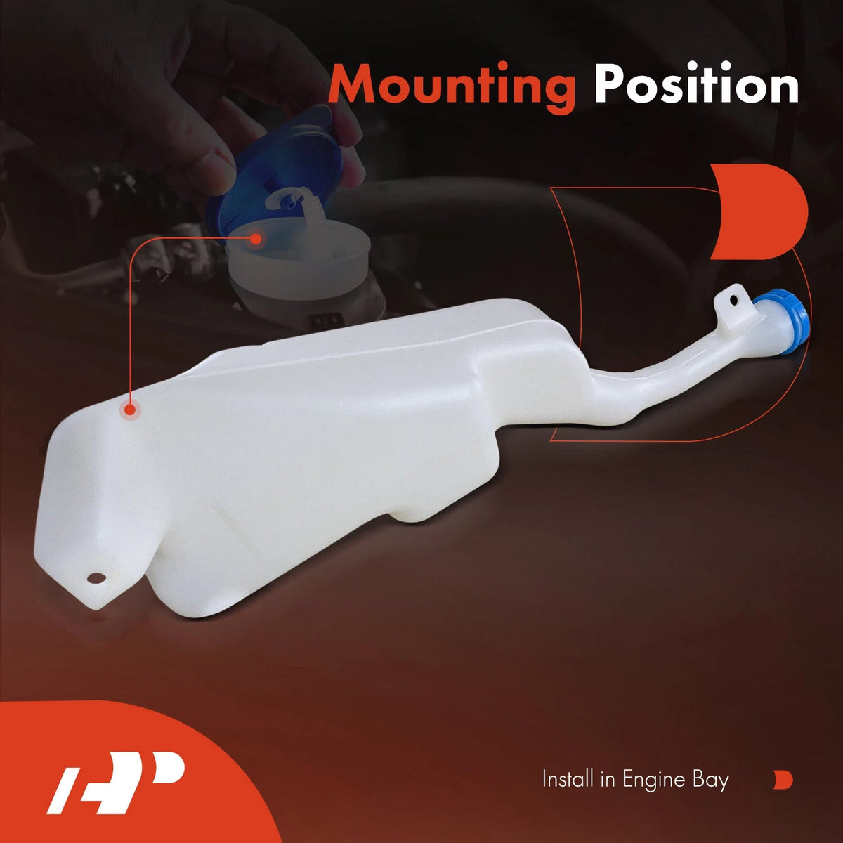 Windshield Washer Reservoir & Cap for Honda Odyssey 2005-2010