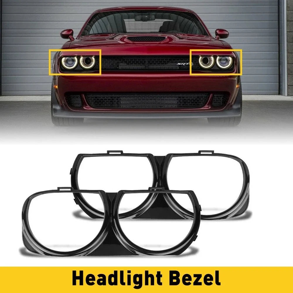 Front Headlight Bezel Trim 2X for Challenger (2015–2021) Dodge