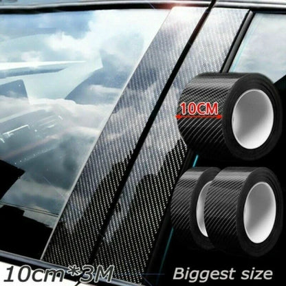 Door Sill Scuff Protector Sticker - Carbon Vinyl, Universal Fit 10x300cm