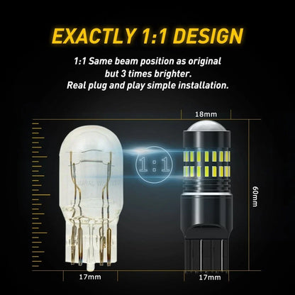 2-Pack 7443 LED White Backup Light Bulbs for 2018-2021 Ford F150 F250