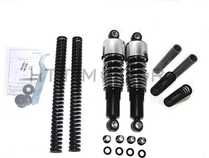 Chrome Fork Spring Shock Absorber Lowering Kit for Harley Dyna FXD 1991-2005