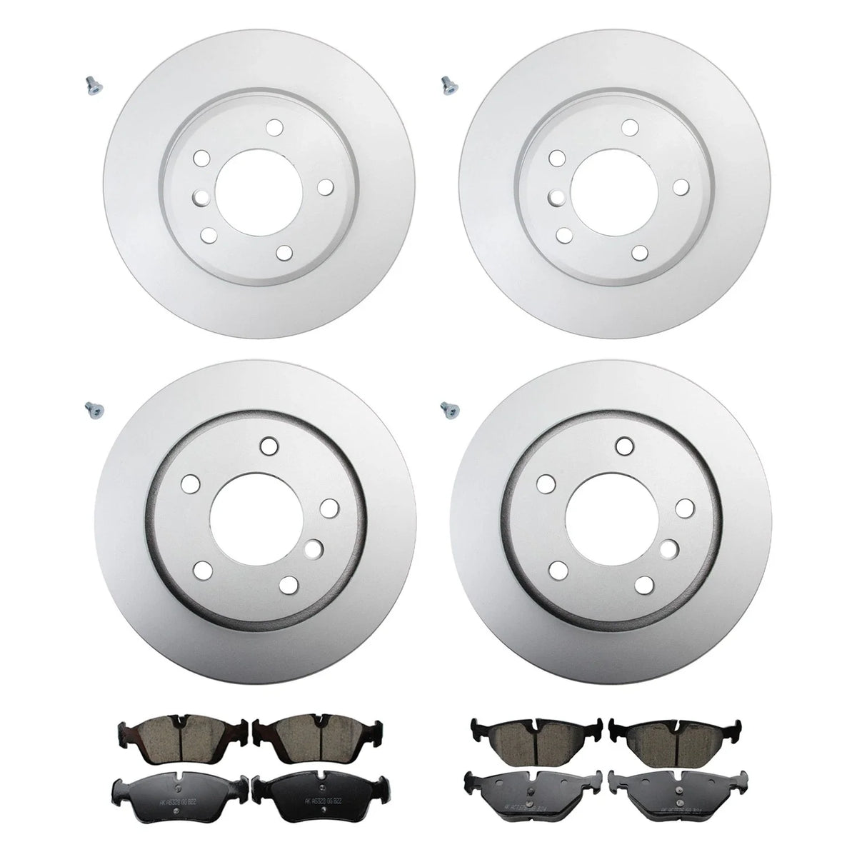 Hella Front Rear Rotor Akebono EURO Ceramic Brake Pad Kit for BMW E46 (1998–2006)