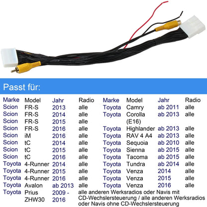 Voltage Converter & OEM Wire Adapter for Backup Camera Toyota Camry 2015-2023