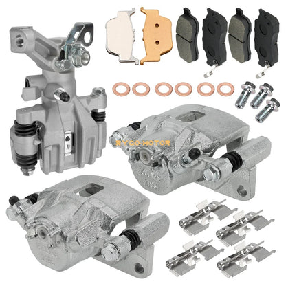 Front Brake Calipers and Pads Set for Honda Pioneer 500 520 2016-2023