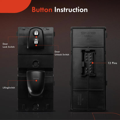 Power Window Control Switch for Sentra (2013-2019) & Rogue (2014-2019)