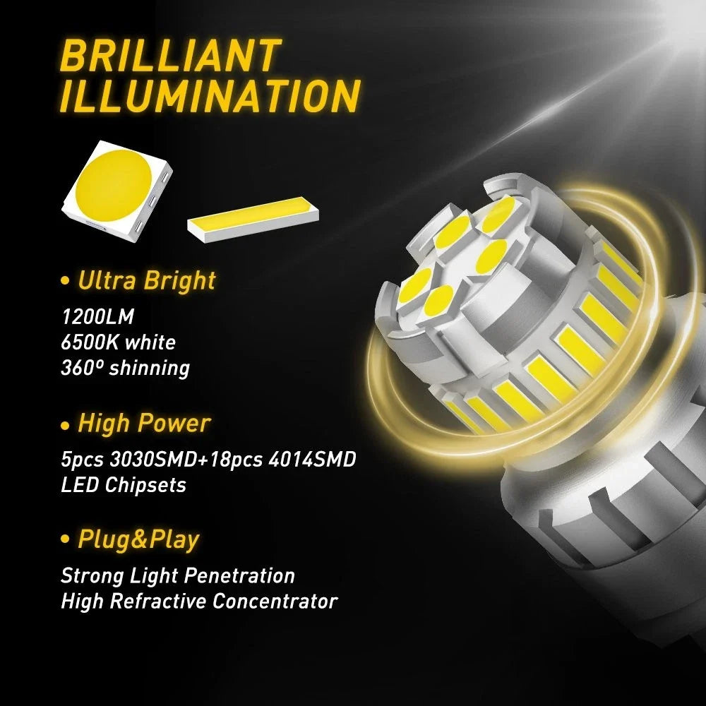 4X 6500K LED Backup Reverse Brake Stop Tail Light Bulbs for