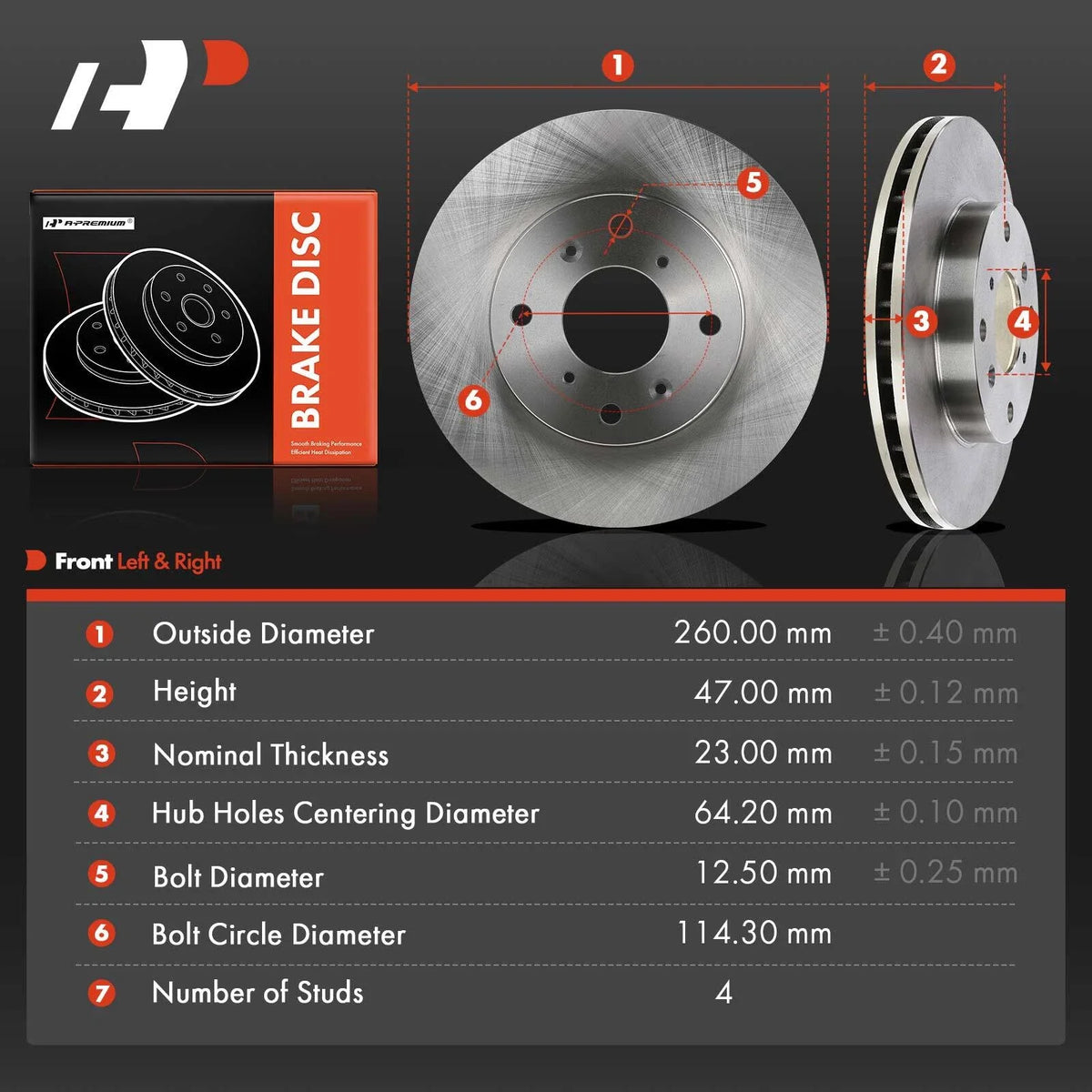 Disc Brake Rotors for Honda Accord 1998-2002 & Prelude 1992-1996