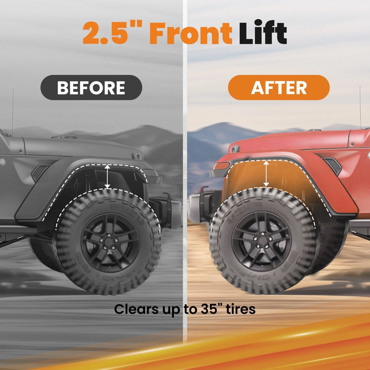 2.5" Lift Kit for Front Leveling Jeep Gladiator JT 2020-2022