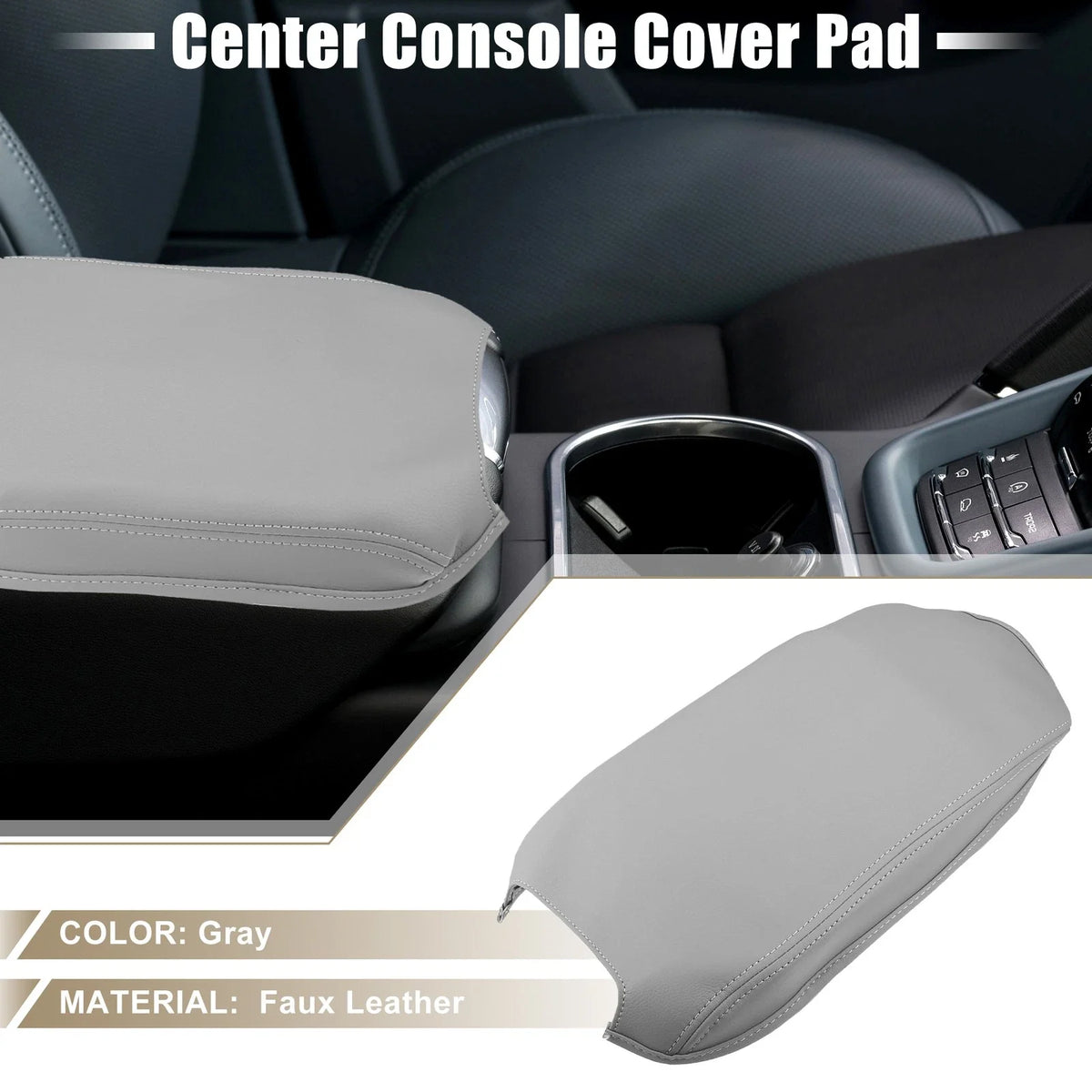 Center Console Armrest Cover Pad for Toyota Camry Hybrid (2012–2017) Gray