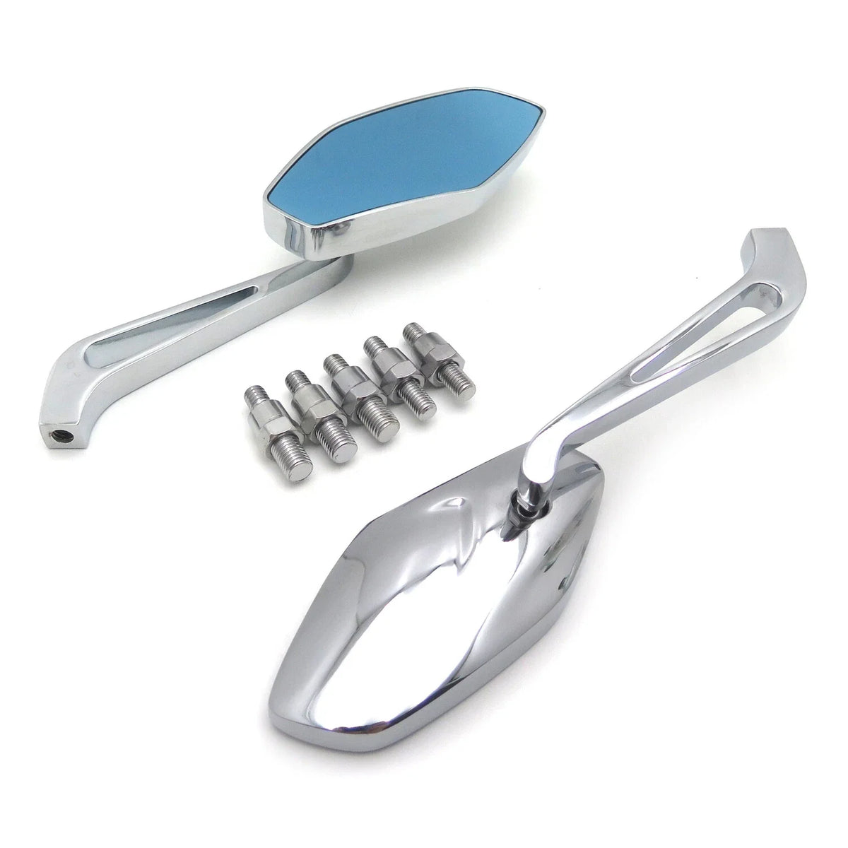 Chrome Side Mirrors for Honda, Suzuki, Kawasaki, Yamaha, Harley (8mm 10mm)
