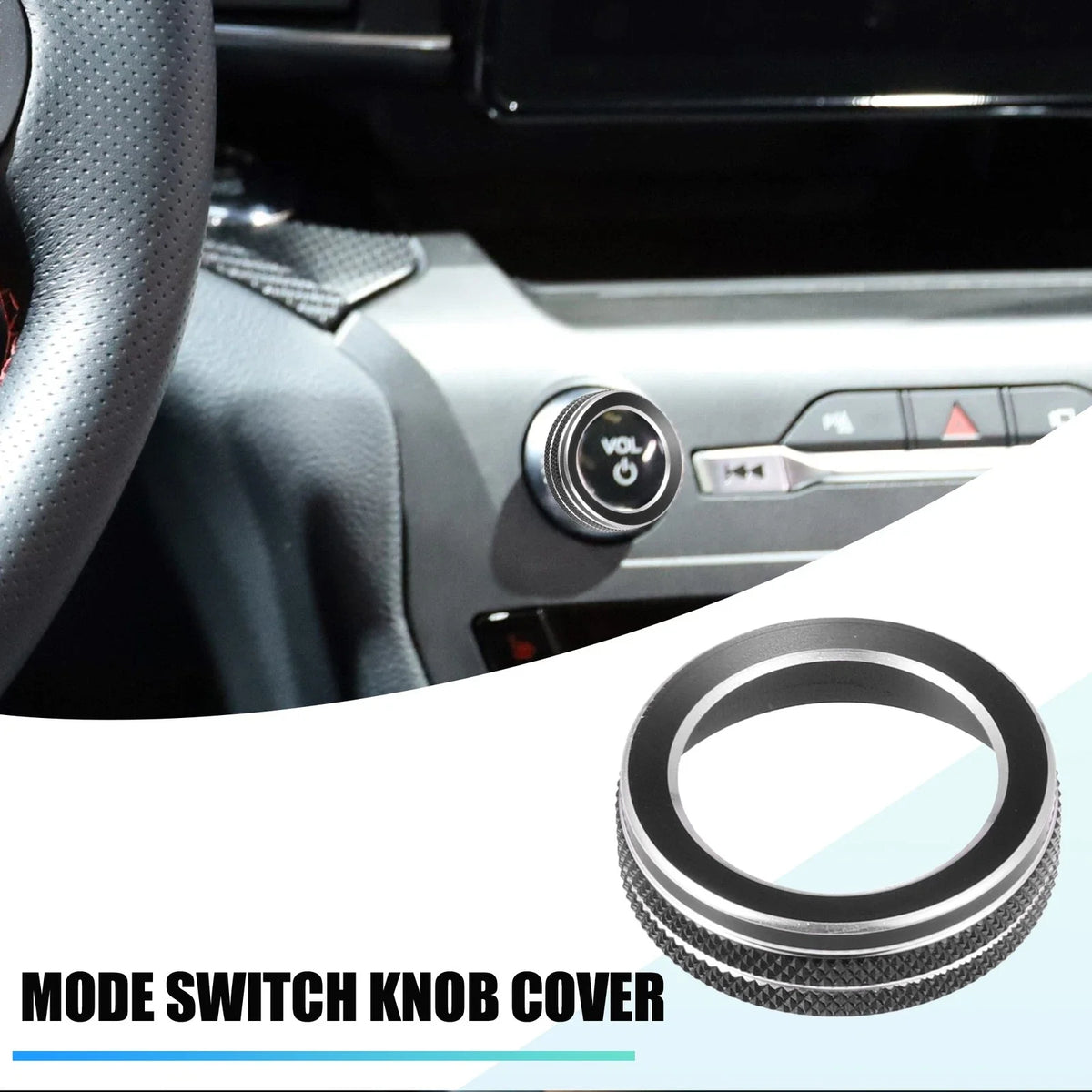 Headlight Switch Knob Cover Trim for Ford Explorer (2020–2022) Black Aluminum