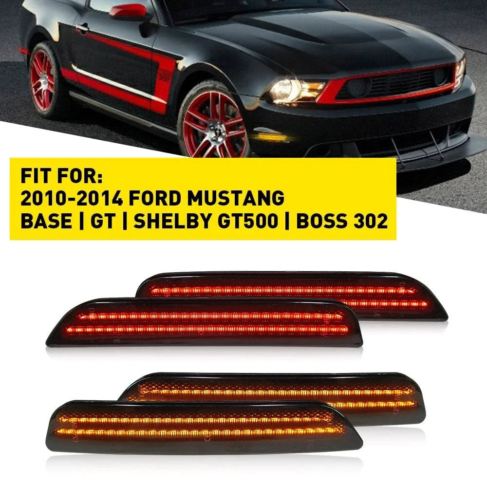 4X Smoke LED Side Marker Light for Ford Mustang (2010–2014)